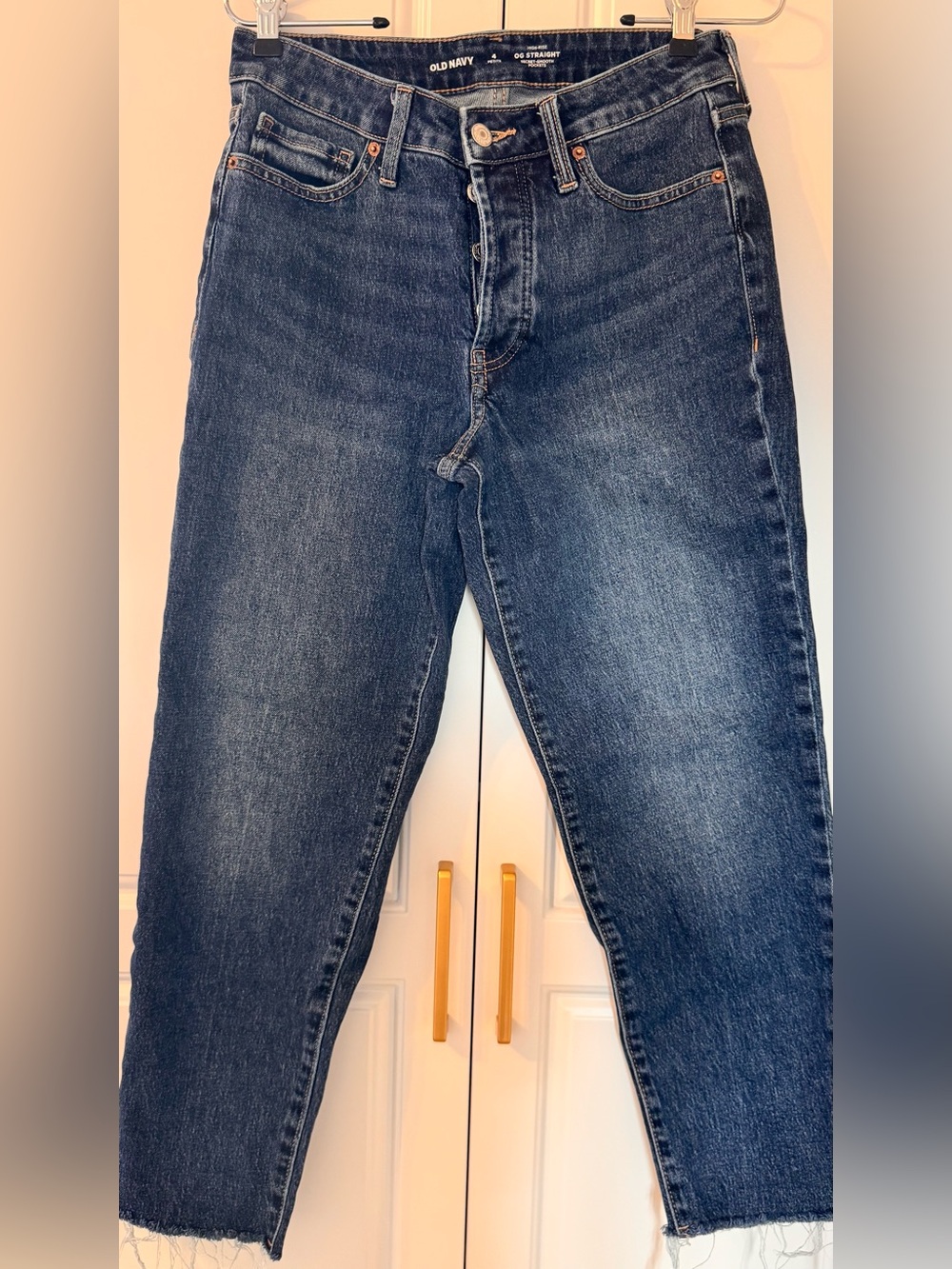 Old Navy OG Straight High Rise Jeans Size 4 Petite Blue